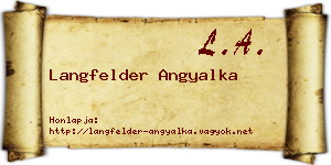 Langfelder Angyalka névjegykártya